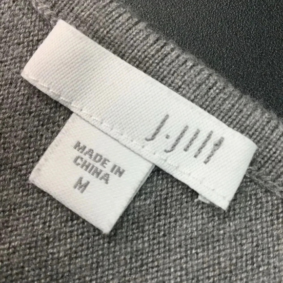 J. Jill Womens Gray Wool Blend Knit Side Slits Long Tunic Sweater Dress Medium - Picture 7 of 11